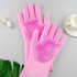 Силіконові рукавички Magic Silicone Gloves Pink для прибирання чистки миття посуду для будинку. Колір рожевий Силіконові рукавички Magic Silicone Gloves Pink для прибирання чистки миття посуду для будинку. Колір рожевий