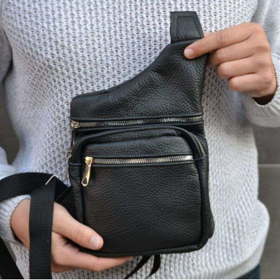 Тактична шкіряна сумка з натуральної шкіри, кроссбоді, месенджер чоловічий 