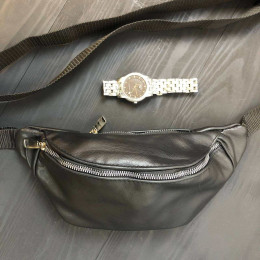 Бананка шкіряна. Сумка на пояс зі шкіри, Універсальна сумка нагрудна, Практична сумка на пояс