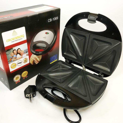 Сендвічниця Crownberg CB-1069 Бутербродниця, бутербродниця гриль сендвічниця, електробутербродниця 