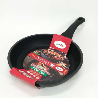 Сковорода 24 см Con Brio СВ-2425 антипригарне покриття Titan Plus лита сковорода для смаження якісна Сковорода 24 см Con Brio СВ-2425 антипригарне покриття Titan Plus лита сковорода для смаження якісна