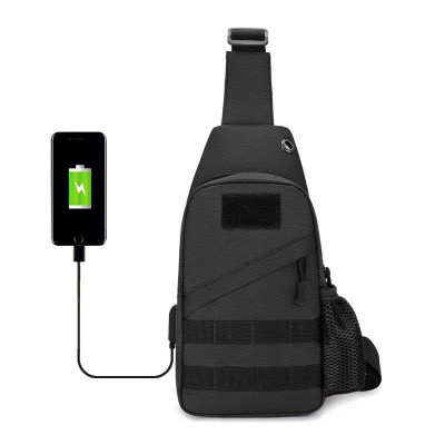 Тактична Чорна Сумка через плече, укріплена сумка-слінг барсетка тактична, Грудна кроссбоді Тактична Чорна Сумка через плече, укріплена сумка-слінг барсетка тактична, Грудна кроссбоді