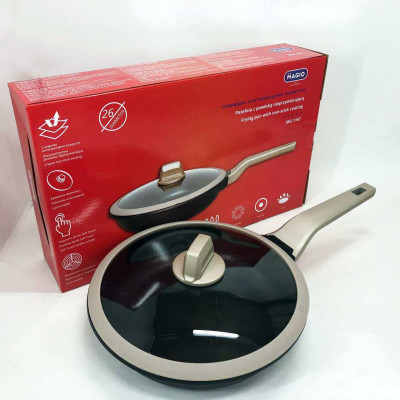 Сковорода Magio MG-1167 з антипригарною кришкою 26 см, сковорода з індукційним дном Сковорода Magio MG-1167 з антипригарною кришкою 26 см, сковорода з індукційним дном