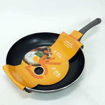 Сковорода алюмінієва 26 см WELL DONE WD-1016B індукція, сковорода з товстим дном 