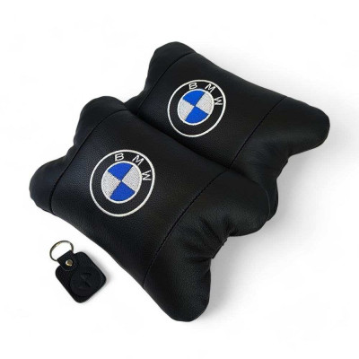 Авто подушки 2шт — набір BMW з натуральної шкіри, на підголівник у машину, Автомобільна подушка БМВ Авто подушки 2шт — набір BMW з натуральної шкіри, на підголівник у машину, Автомобільна подушка БМВ