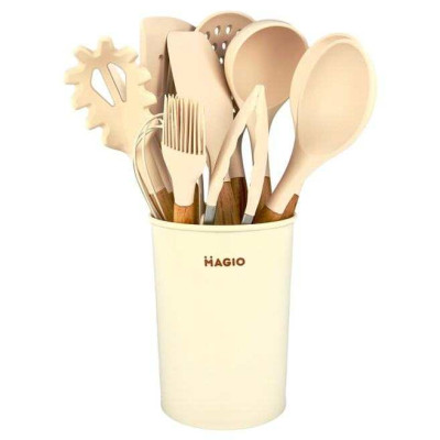 Набір силіконових кухонних речей Magio MG-1142 набір ложок лопаток 11 предметів 