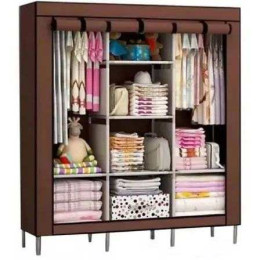 Шафа тканинна 3 секції складана з каркасом STORAGE WARDROBE 175 х 130 х 45 см. Колір: коричневий Шафа тканинна 3 секції складана з каркасом STORAGE WARDROBE 175 х 130 х 45 см. Колір: коричневий
