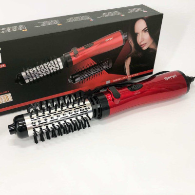 Фен щітка для сушіння волосся, що обертається Gemei GM-4829, Стайлер для укладання, браш повітряний, плойка гребінець 