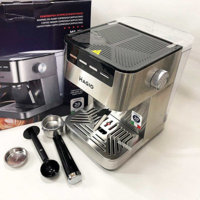 Кавоварка рожкова MAGIO MG-453 960 Вт, кавоварка з можливістю приготування еспресо, кавоварка латте 