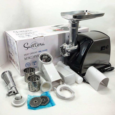М'ясорубка Suntera SMG-5454SS, М'ясорубка електрична метал, М'ясорубка-соковижималка 