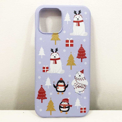 Чохол Apple Iphone 12 Pro Max. Різдво. Колір: фіолетовий 