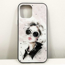 Чохол для Apple Iphone 12 Pro Max дівчина в окулярах. Колір: рожевий Чохол для Apple Iphone 12 Pro Max дівчина в окулярах. Колір: рожевий