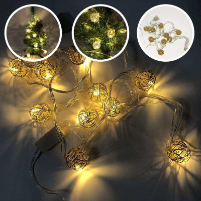 Гірлянда світлодіодна кульки 20 шт із дроту, теплий білий, провід прозорий, 2 м Гірлянда світлодіодна кульки 20 шт із дроту, теплий білий, провід прозорий, 2 м