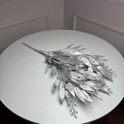 Рускус букет штучний, В-55 см 5шт/уп. Колір: срібний Рускус букет штучний, В-55 см 5шт/уп. Колір: срібний