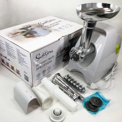 М'ясорубка Suntera SMG-5425W, м'ясорубка-соковитискач, електрична м'ясорубка з насадками для дому 