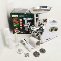 М'ясорубка Rainberg RB-675 3800Вт із соковижималкою, електрична з насадками для шатківниці White М'ясорубка Rainberg RB-675 3800Вт із соковижималкою, електрична з насадками для шатківниці White