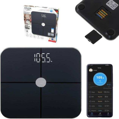 Ваги для підлоги Adler AD 8187 Smart Black 