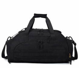 Тактична дорожня сумка-рюкзак 2 в 1 — зміцнена, універсальна чорна Тактична дорожня сумка-рюкзак 2 в 1 — зміцнена, універсальна чорна