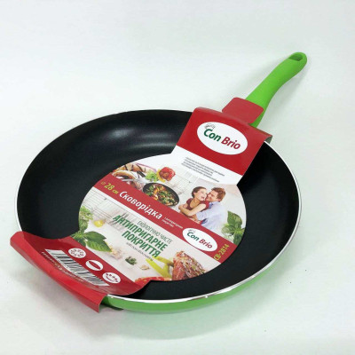 Сковорода 28 см Con Brio СВ-2814, сковорода для смаження, якісна сковорода. Колір: зелений 