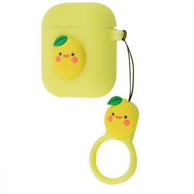Чохол для AirPods силіконовий жовтий з лимончиком 