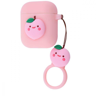 Чохол для AirPods рожевий з вишенькою 