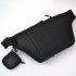 Якісна велика сумка -  бананка на 8 кишень, чоловіча жіноча поясна сумка, чорна з тканини 