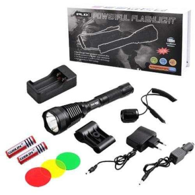 Ліхтар тактичний Police Q2800-T6 18650 х 2, заряджається від мережі 220В та авто ЗУ 12В, виносна кнопка 