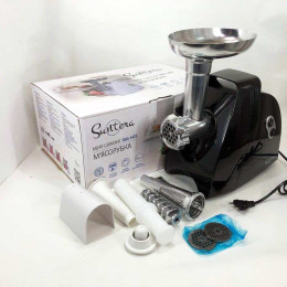 М'ясорубка Suntera SMG-5425B, електрична м'ясорубка з насадками, електром'ясорубка для шатківниці М'ясорубка Suntera SMG-5425B, електрична м'ясорубка з насадками, електром'ясорубка для шатківниці