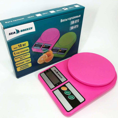 Ваги кухонні SeaBreeze SB-072, Електричні кухонні ваги, Точні кухонні ваги. Колір: рожевий 