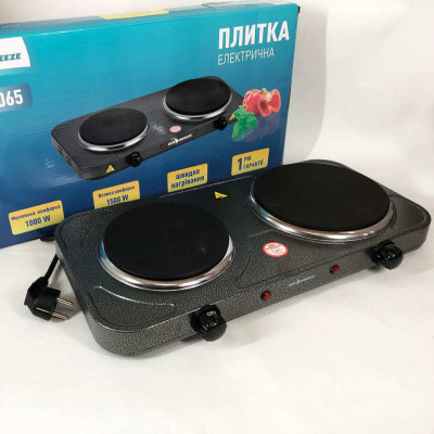 Настільна плита електрична Sea Breeze SB-065 2500 Вт, Електроплита подвійна, двоконфоркова настільна 