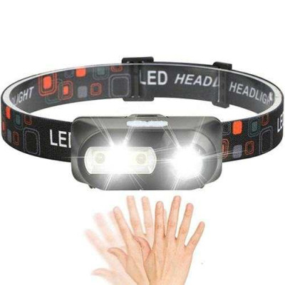 Ліхтар налобний BL-1804A COB XPE з датчиком руху, Ліхтар акумуляторний для риболовлі 