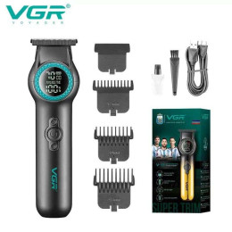 Тример VGR V-990, 3 насадки, Багатофункціональна акумуляторна машинка для стрижки, VGR машинка