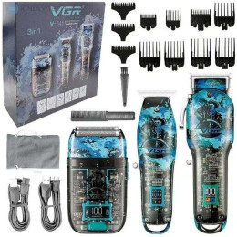 Професійний Набір 3в1 Professional Set VGR V-645 тример, машинка для стрижки волосся та електробритва Професійний Набір 3в1 Professional Set VGR V-645 тример, машинка для стрижки волосся та електробритва