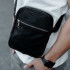 Сумка з натуральної шкіри чоловіча, месенджер шкіряний чорний, якість, чоловіча сумка через плече 