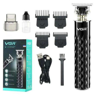 Машинка для стрижки з триммером VGR V-170 для волосся, вусів та бороди, бездротова зі змінними насадками 