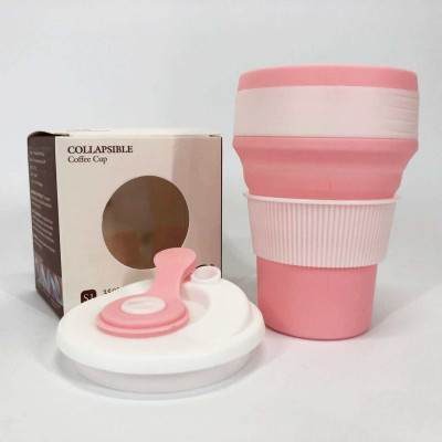 Кружка туристична (складна/силіконова), кружка похідна силіконова складана. Колір: рожевий Кружка туристична (складна/силіконова), кружка похідна силіконова складана. Колір: рожевий