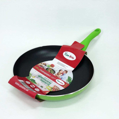 Сковорода антипригарна Con Brio 24 см СВ-2414, сковорода з товстим дном. Колір: зелений 