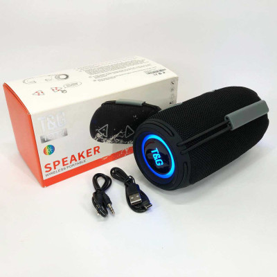 Bluetooth-колонка TG657 з RGB підсвічуванням 1500 mAh, Bluetooth колонка для гарної музики. Колір: чорний Bluetooth-колонка TG657 з RGB підсвічуванням 1500 mAh, Bluetooth колонка для гарної музики. Колір: чорний