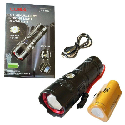 Ліхтар CB-B53-TG, 3х18650, power bank, індикація заряду, Ліхтарик світлодіодний для туриста надпотужний 