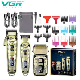 Набір для стрижки волосся і бороди з насадками 3в1 VGR V-642 Акумуляторна машинка Набір для стрижки волосся і бороди з насадками 3в1 VGR V-642 Акумуляторна машинка