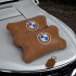 Комплект автоподушок 2шт з натуральної коричневої шкіри для BMW. Ортопедична подушка в авто БМВ 