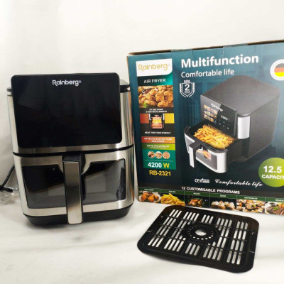 Аерофритюрка Rainberg RB-2321 4200Вт 12.5л сенсорна 2 Тена Аерофритюрка Rainberg RB-2321 4200Вт 12.5л сенсорна 2 Тена