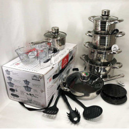 Набір посуду 18 предметів ASTRA A-2618, набір посуду для електричних плит, набори каструль