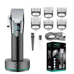 Професійна бездротова машинка для стрижки VGR V-682 тример для волосся, бороди та вусів на підставці Професійна бездротова машинка для стрижки VGR V-682 тример для волосся, бороди та вусів на підставці