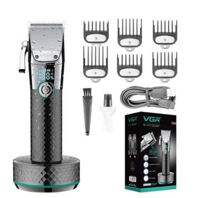 Професійна бездротова машинка для стрижки VGR V-682 тример для волосся, бороди та вусів на підставці Професійна бездротова машинка для стрижки VGR V-682 тример для волосся, бороди та вусів на підставці