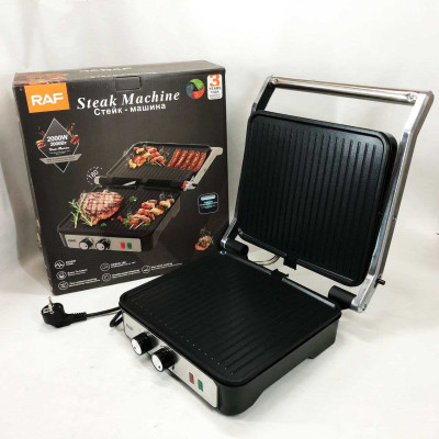 Гриль RAF R.2684 електричний, сендвічниця, з регулятором температури та таймером 2000 Вт 