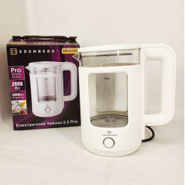 Чайник скляний електричний Edenberg EB-83558 1500Вт Електрочайник з підсвічуванням 2л White Чайник скляний електричний Edenberg EB-83558 1500Вт Електрочайник з підсвічуванням 2л White