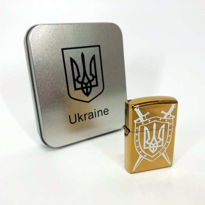 Дугова електроімпульсна запальничка USB Україна (металева коробка) HL-446. Колір: золотий Дугова електроімпульсна запальничка USB Україна (металева коробка) HL-446. Колір: золотий