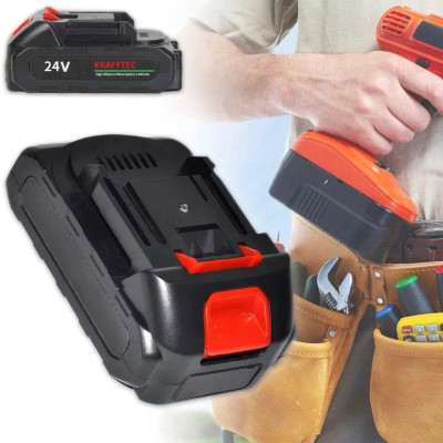 Літій-іонний акумулятор KRAFFTEC 24V 1500mAh для електроінструментів, Акумулятори для дриля шуруповерта 