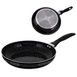 Сковорода 22 см чорний мармур UNIQUE UN-5153 | Антипригарна сковорода Мармурова сковорода